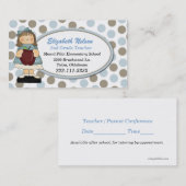 Blau und die Visitenkarte des TAN-Tupfen-Lehrers (Vorne/Hinten)