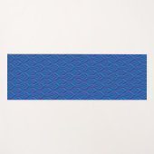 Blau- und dunkelblaue Blattwirbel gemustert Yogamatte (Vorderseite (Horizontal))