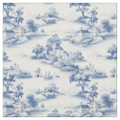 Blau- und Elfenbein-Toile Stoff (Muster)