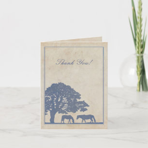Blau und Elfenbein Vintage-Pferdefarm Danke