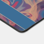 Blau und farbenfroh wirbelnde Wasserfarbe nach Maß Schreibtischunterlage (Ecke)