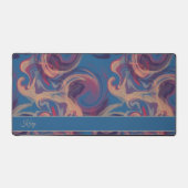 Blau und farbenfroh wirbelnde Wasserfarbe nach Maß Schreibtischunterlage (Vorderseite)