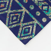 Blau und farbenfrohe Tribal Geometrie Muster Fleecedecke (Ecke)