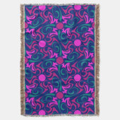 Blau und Fuchsia Pink Star Nahtlose Vector Muster Decke (Vorderseite Vertikal)