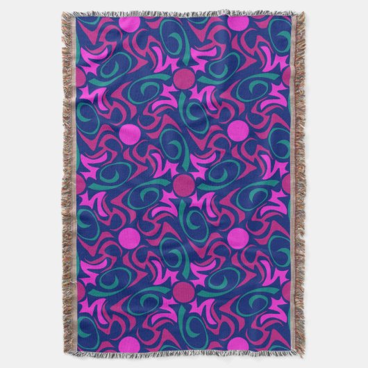 Blau und Fuchsia Pink Star Nahtlose Vector Muster Decke (Vorderseite Vertikal)