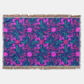 Blau und Fuchsia Pink Star Nahtlose Vector Muster Decke (Vorderseite)