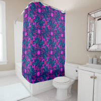 Blau und Fuchsia Pink Star Nahtlose Vector Muster