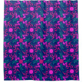 Blau und Fuchsia Pink Star Nahtlose Vector Muster Duschvorhang (Vorderseite)