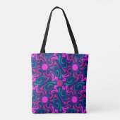 Blau und Fuchsia Pink Star Nahtlose Vector Muster Tasche (Rückseite)