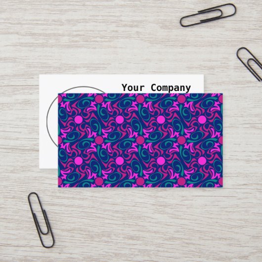 Blau und Fuchsia Pink Star Nahtlose Vector Muster Visitenkarte (Vorderseite/Rückseite Beispiel)
