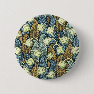 Blau und Garten Browns Nouveau Button