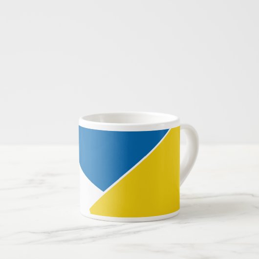 Blau und gelb Abstrakt Espressotasse (Vorderseite Rechts)