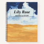 Blau und Gelb Abstrakt Personalisiert Notizblock (Vorderseite)