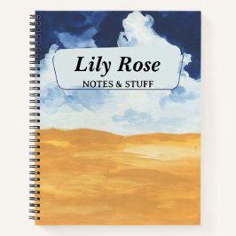 Blau und Gelb Abstrakt Personalisiert Notizblock