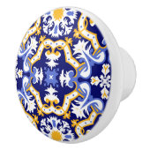 💛, blau und gelb Azulejos Keramikknauf (Rechts)