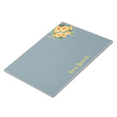 Blau und Gelb Blumenstrauß, kundenspezifisch Notizblock (angewinkelt)