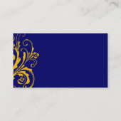 Blau und Gelb Chic Geblüht Visitenkarte (Rückseite)