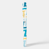 Blau und Gelb Diagonal Zigzag Ikat Muster Case-Mate iPhone Hülle (Rückseite / Links)