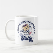 Blau und Gelb - Expresso Sie selbst voll Kaffeetasse (Links)