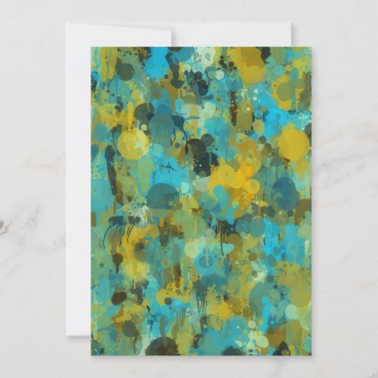 Blau und Gelb Farbe "Aus zur Uni" laden ein Einladung (Rückseite)