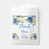 Blau und Gelb Florales Hochzeitsdankeschön Geschenktütchen (Vorderseite)