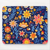 Blau und Gelb Flower Mousepad (Vorne)
