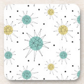 Blau und Gelb Franziskanische Sternexplosion Mitte Getränkeuntersetzer (Vorderseite)