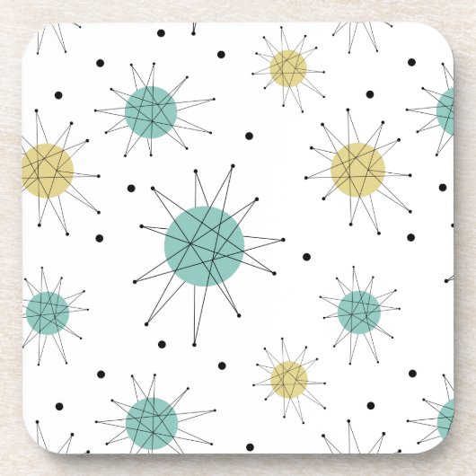 Blau und Gelb Franziskanische Sternexplosion Mitte Getränkeuntersetzer (Vorderseite)