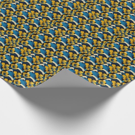 Blau und Gelb Geschenkpapier (Ecke)