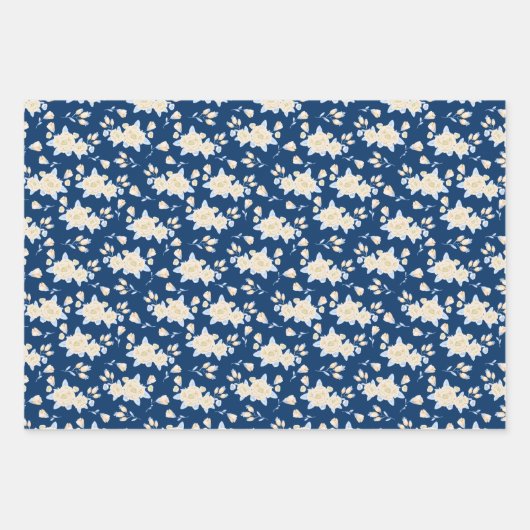 Blau und Gelb Geschenkpapier Set (Vorderseite 3)