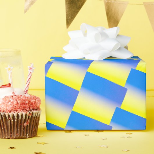 Blau und Gelb Gradient Ukraine Inspiriert Anti-Kri Geschenkpapier (Geburtstagsparty)