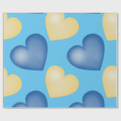 Blau und Gelb. Herz. Liebe Geschenkpapier (Flach)