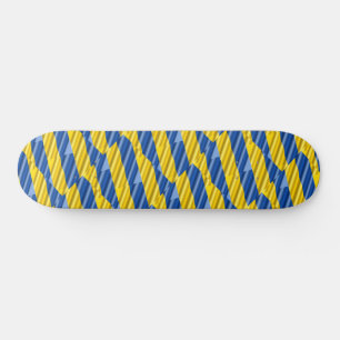 Blau und Gelb in der Ukraine Inspiriert Frieden An Skateboard