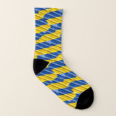Blau und Gelb in der Ukraine Inspiriert Frieden An Socken (Links - Innen)