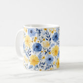 Blau und Gelb Kaffeetasse (Vorderseite Links)