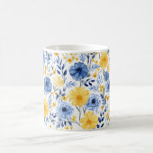 Blau und Gelb Kaffeetasse (Mittel)