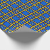 Blau und Gelb Kariert Geschenkpapier (Ecke)