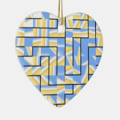 Blau und Gelb Keramik Ornament (Rechts)