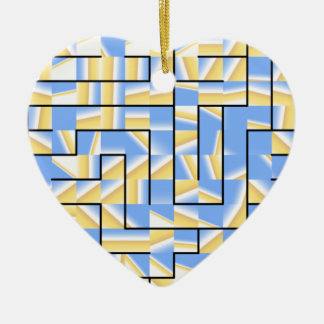 Blau und Gelb Keramik Ornament