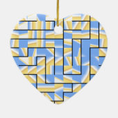 Blau und Gelb Keramik Ornament (Hinten)