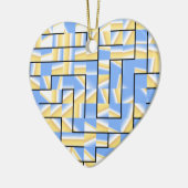 Blau und Gelb Keramik Ornament (Links)