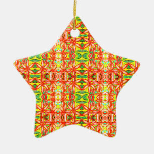 Blau und Gelb Keramik Ornament