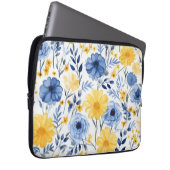Blau und Gelb Laptopschutzhülle (Vorne Rechts)