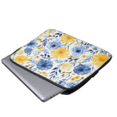 Blau und Gelb Laptopschutzhülle (Vorne Knopf)