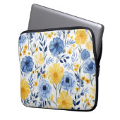 Blau und Gelb Laptopschutzhülle (Vorderseite Links)