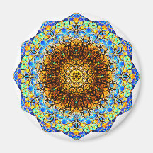 Blau und Gelb Mandala Art