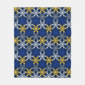 Blau und Gelb Mod Großes Druckfläschchen Fleecedecke (Vorderseite)