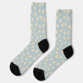 Blau und Gelb Paisy Blume Muster Socken (Linkes Detail)