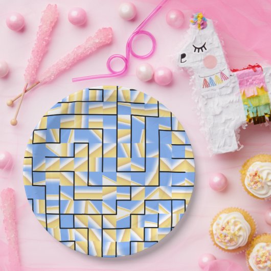 Blau und Gelb Pappteller (Party)