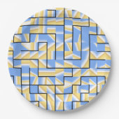 Blau und Gelb Pappteller (Vorderseite)